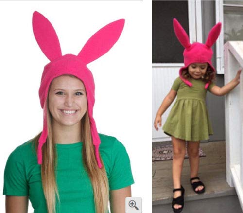 PMIYS Bob's Burgers Louise Bunny Ears Hat, Easter Rabbit Long Ears, Cute Rabbit Hat (01 Adult, One Size)