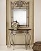 Hillsdale Montello Metal Console Table with Faux Leather Wood Top, Old Steel