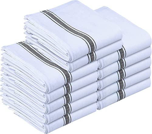 Utopia Towels Dish Towels, 15 X 25 Inches, 100% Ring Spun Cotton Super Absorbent Linen Kitchen Towels, Soft Reusable Cleaning Bar And Tea Towels Set (12 Pack, Black) #TOP20