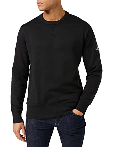 Calvin Klein Jeans Herren Sweatshirt Monologo Sleeve Badge ohne Kapuze,...