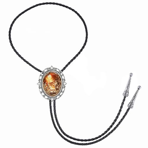 Image of Jeilwiy Bolo Tie for Men Western Cowboy Gothic Bolo Tie Necklace Halloween