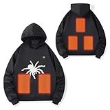 KODMNSW Beheizbare Hoodie Kinder Beheizbarer Pullover mit 5 Heizzonen Beheizte Kapuzenpullover Elektrische Beheizbare Kleidung Heizjacke Sweatshirt für Jungen Mädchen Schwarz 5 Jahre