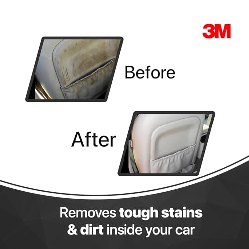 Image of 3M Foaming Car Interior Cleaner (580g) | Upholstery & Leather Cleaner | Removes Tough Stains & Dirt | Includes Microfiber Cloth & Sponge
