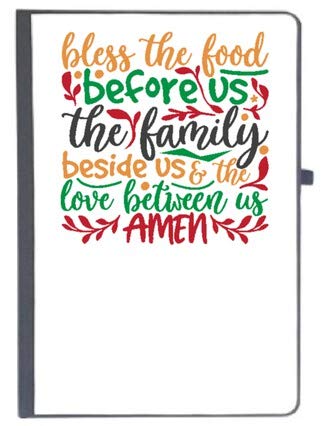 UDNAG Ruled Notebook Diary 'Christmas | Bless The Food Before us The Family Love Between us Amen', [A5 80Pages 80GSM]