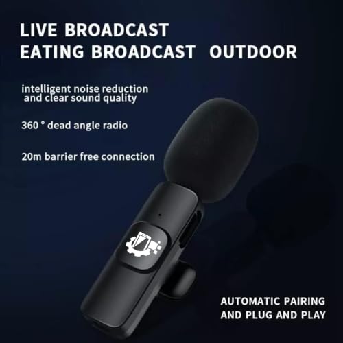 Image of GADGETSWEAR AI K9 Dual Wireless Lavalier Microphone with Furry Windshield, Collar Mic for Android, iPhone & USB Devices, Noise Cancelling Mic for Vlogging, YouTube, Reels, Interviews & Video Recording