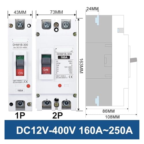 Disjoncteur de batterie MCCB avec déclencheur shunt 2P