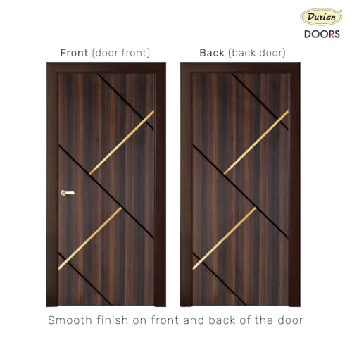 Image of Durian Wooden Door for Home and Bathroom |Laminate Finish |Termite-Resistant & Anti-Warping | 5'' Resize Option |Dark Walnut Color| 30mm Thickness |(Frame Not Included) |32 * 90 Inch (2.7x7.5Ft)