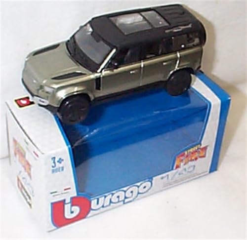 Image of Bburago Street fire LAND R0VER Defender 110 2022 Silver Green car 1:43 scale Diecast model