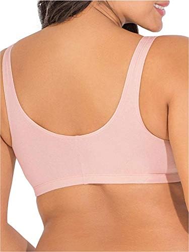 Fruit of the Loom womens Front Close Sports Bra, Blushing Rose/Charcoal Heather 2-pack, 42 US