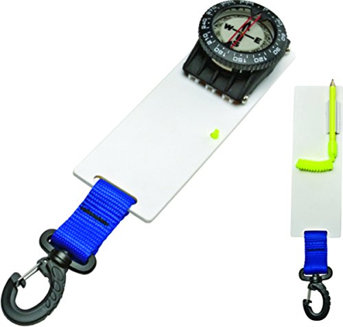 Innovative Scuba Diving Compass Slate with Clip (Silver)