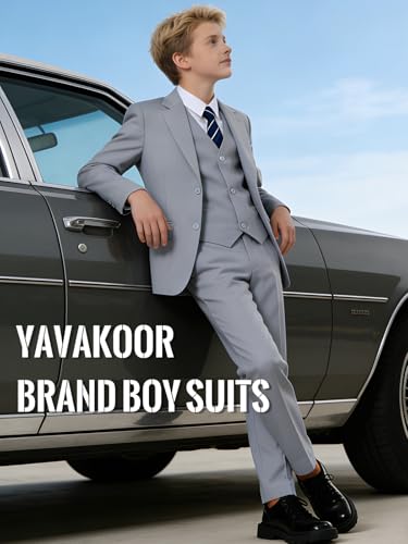 Boys Suits 5 Piece Slim Fit Suit for Kids Formal Ring Bearer Suits - Image 6