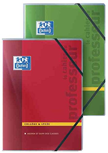 Oxford - Cahier de professeur Collège + Lycée 144 pages A4 2 cahiers- pochette PP 3 rabats + élastiques
