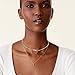 PAVOI 14K Gold Plated Layered Necklace with Dog Tag Pendant | Layering Necklaces for Women with Herringbone/Snake Chain | Trendy Pendant Necklace for Women (White Plated)