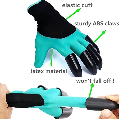 Garden Gloves With Claws, Anti Slip Gloves For Excavation, Planting, And Weeding, Easy To Operate Without Injuring Hands, Are Essential Tools For Landscaping Work (Green) #TOP3