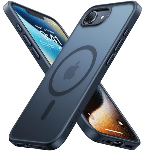 TORRAS for iPhone 16e case, 12FT Military Grade Protection, 19N Strong Magnetic, Fits MagSafe Accessories, Anti-Slip Texture, for iPhone SE 4 2025 case - Midnight Black