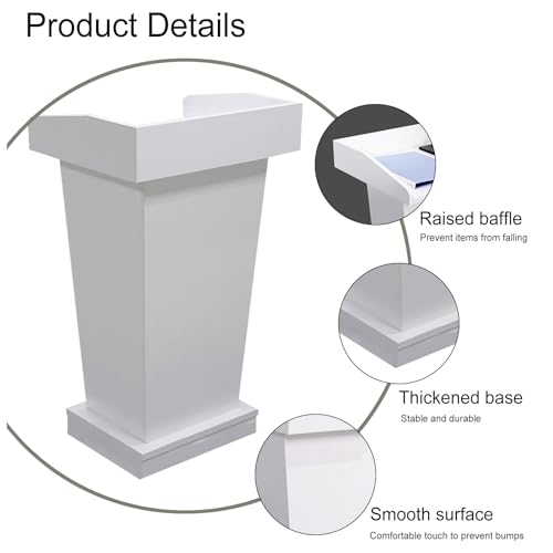 Atril blanco para iglesias y aulas con base de madera elegante y estable 4