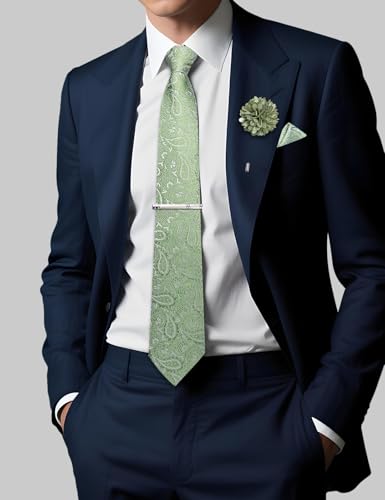 Image of DiBanGu Silk Zipper Ties for Men, Formal Pre-tied Necktie