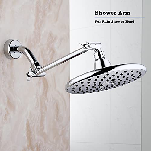 Shower Arm Extension, Adjustable Shower Arm For Bathroom, Solid Brass Shower Arm With Lock Joints, Tool-Free Insatllation (Chrome, 8 Inch) #TOP3