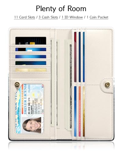 Image of Nipichsha Womens Wallet, RFID Slim Wallets for Women, Thin Ladies Credit Card Holder Purse, Cute Leather Bifold Clutch Billfold with 11 Card Slots & ID Window, Ink Painting Forest