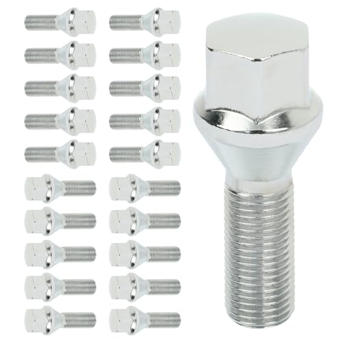 ECCPP 20 Pieces Wheel Lug Nuts M12x1.25 12mmx1.25 Wheel Lug Bolts Shank Length 28mm fits for 2015-2022 for Renegade |2018-2022 for Compass |2014-2022 for Cherokee