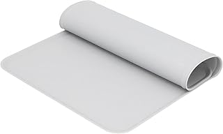 Tapete de comida de cachorro, tapete de comida de animal de estimação antiderrapante para comida e água, tapete de tigela de silicone para cachorro, tapete lavável de tigela de alimentação pisos (cinza)