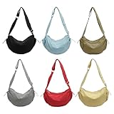 Kexpery - Bolso bandolera de nailon para mujer, color sólido para trabajo (verde)