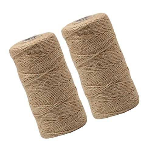 IWOWHERO 2Rolls Jute Twine String Natural Heavy Duty Craft Rope for DIY Projects Gardening Wrapping and Home Decor Durable Material
