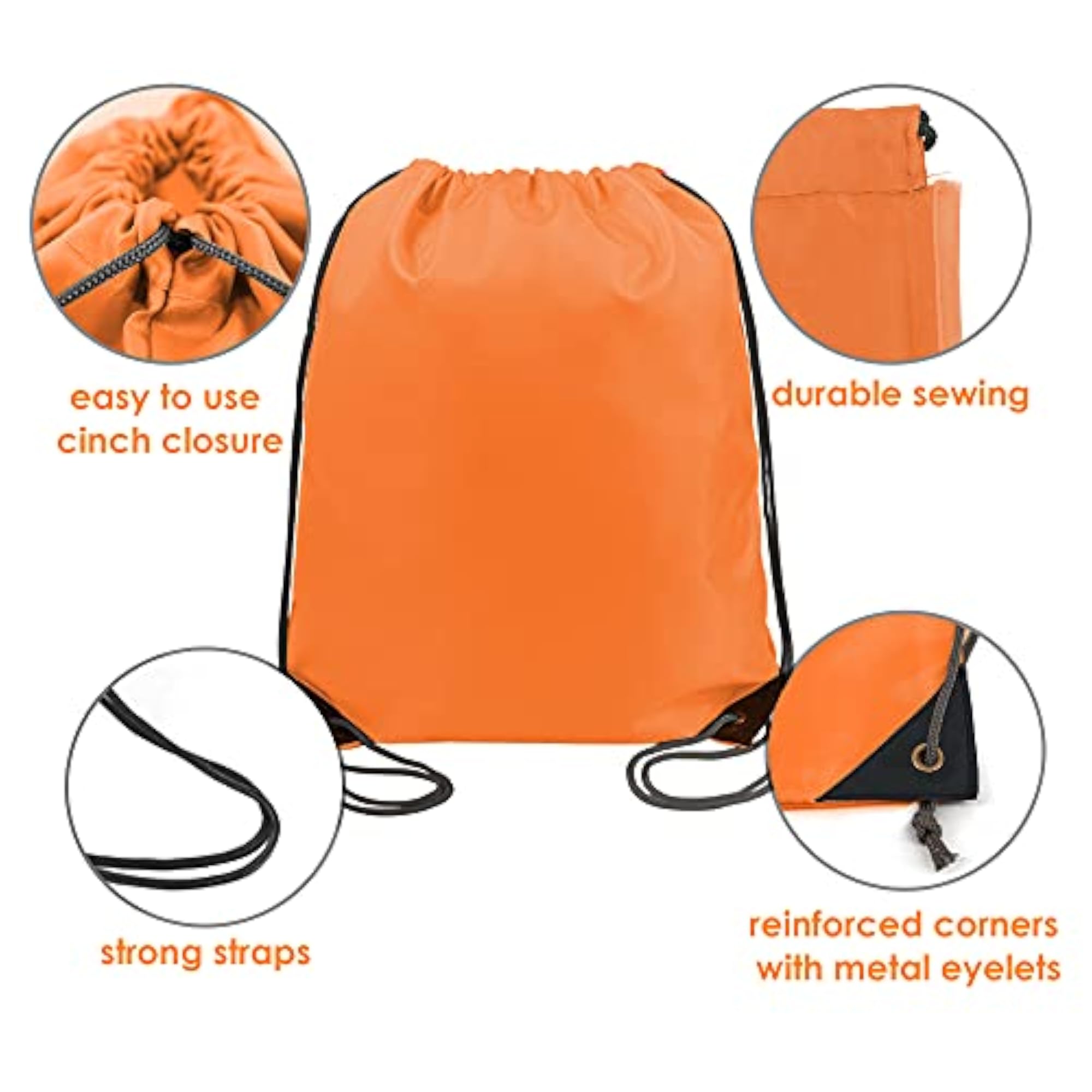 20 Pieces Durable Cinch Gym Sacks, Large Size
