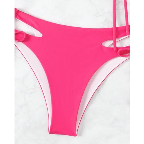 Image of Sexybody Women's 3 Piece Swimsuit Halter String Bikini Tie Side Mesh Short Sleeve Bathing Suits
