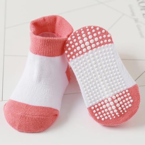 Image of MOMISY Baby Girl Boys children Non Slip Socks Toddlers Infant Warm Cotton Stretch Anti skid Socks-6 Pairs