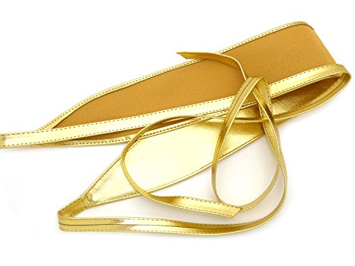 Fashion 21 Women's Wide Lace, Faux Leather Self Tie Wrap Obi Waist Belt (2 Style)4