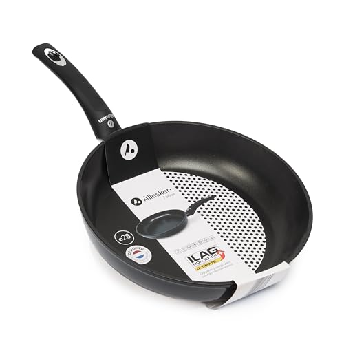 Ilag Ultimate - Sartén antiadherente para todo tipo de fuegos (28 cm, revestimiento con mango resistente al calor, de aluminio, resistente a los arañazos y a la abrasión