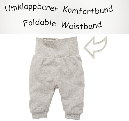 Playshoes Unisex Kinder Sweat-Hose Jogginghose, Grau, 86 (2er Pack)