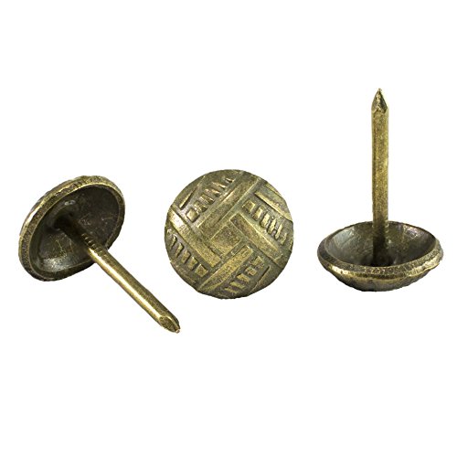 Decotacks Woven Upholstery Nails/Tacks 7/16" - 100 Pcs [Antique Brass Finish] DX5511AB - Thumbnail 2