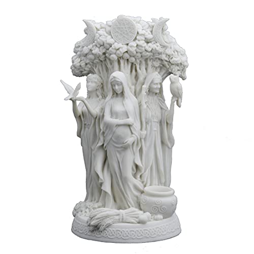 Estatua de resina triple diosa celta 10.5 pulgadas blanca
