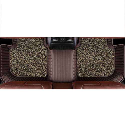 Image of Autofurnish Premium 9D Car Mat Full Set for Hyundai Creta 2015-19 || Luxury Leather Dual-Stitch Full Set 9D Car Floor Mat || 100% Waterproof || Color : Coffee Coffee