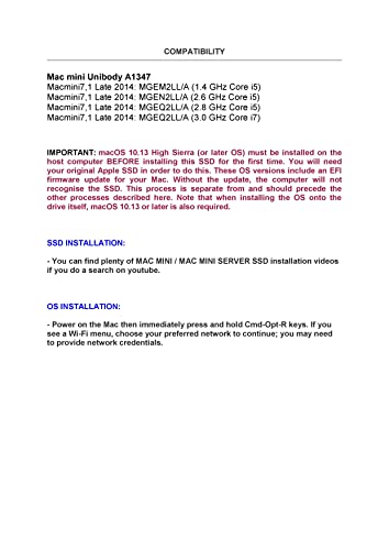GLOBAL MEMORY 512GB M.2 PCIe Gen3 x4 NVMe SOLID STATE DRIVE (SSD) FOR MAC MINI/MAC MINI SERVER (2014)