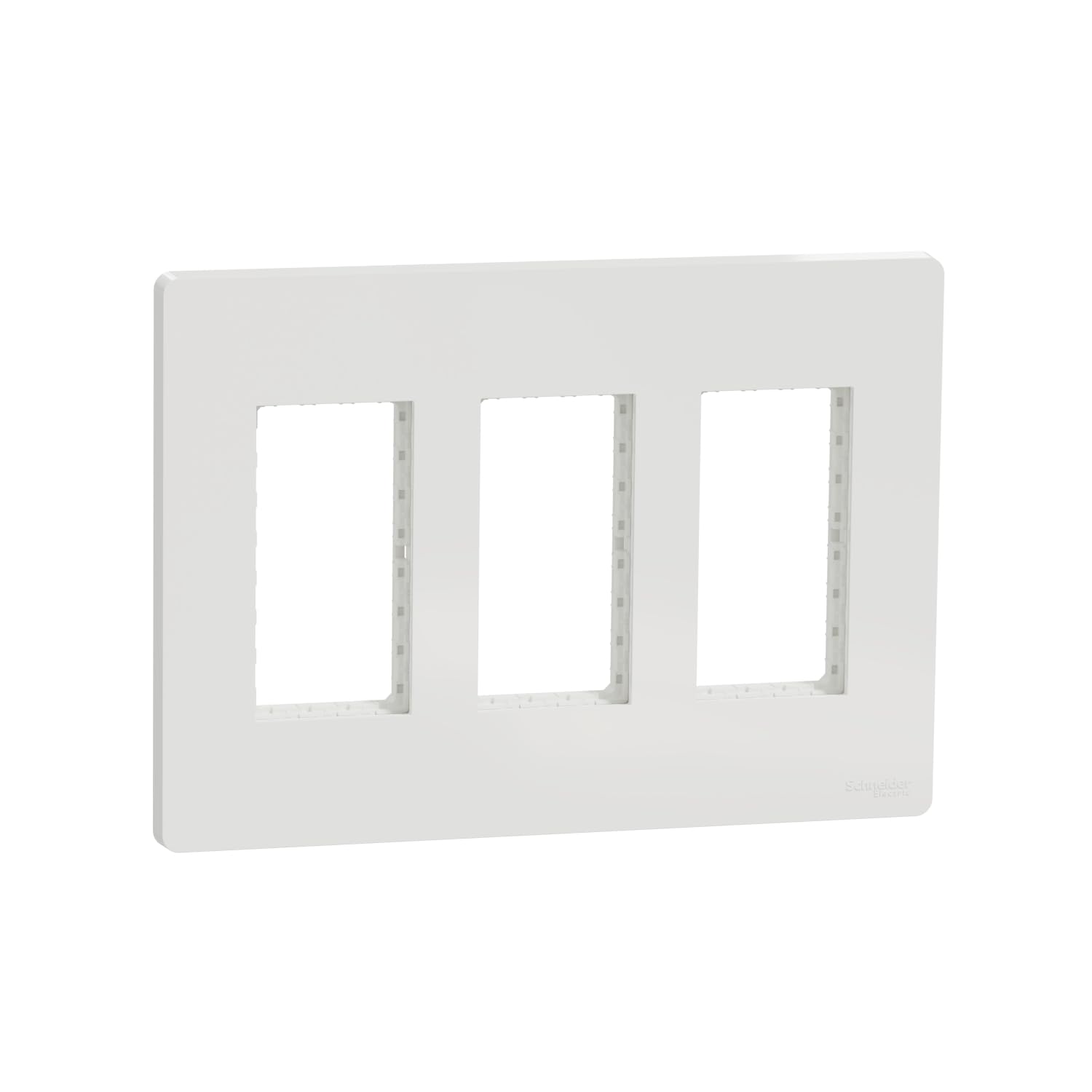 Schneider Electric NU023418 Unica - Support + Concentration Box Plate - 3 Neck of 4 Mod - White