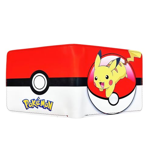 LEQDO Cute Pokemon Tri-Fold Wallet for boy and girls - PU Leather Small Clutch Coin & Card Pouch. (white)