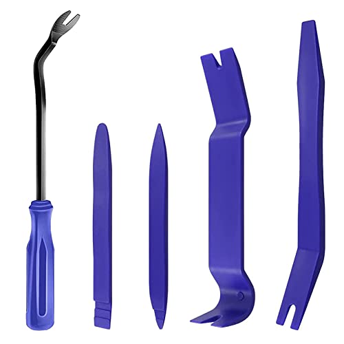 ANKIA 5Pcs Auto Trim Removal Tool Kit,Plastic Pry Tool Kit,Car Panel Door Panel Clip Fastener Removal Tools Set for Vehicle Dash Radio Audio Installer,Fasteners, Molding, Dashboards,Wheel Hubs (Blue)