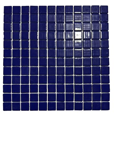 Gresite de piscina Azul marino, medida 2,5x2,5. Pegado en mallas de 31,5x31,5, grosor 4mm.