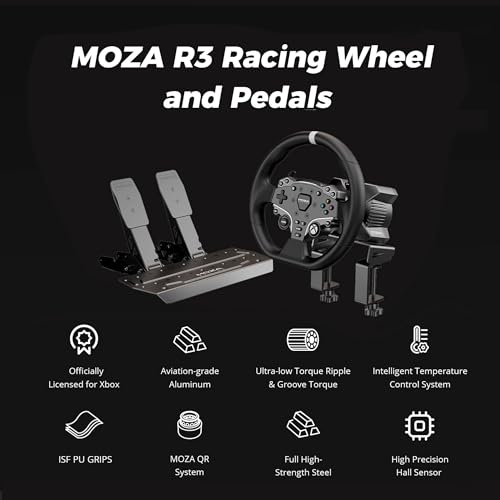 Moza AZRS053 R3 Licensed Steering Wheel And Pedals Bundle For Xbox & Pc: 3.9Nm Direct Drive Wheelbase, 11-Inch Racing Wheel, Pedals And Desk Clamp All-In-One Gmaing Racing Simulator thumb #4