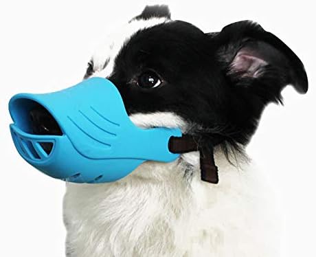 Potato 犬のマズル 犬用 口輪 可愛アヒル口の形 無駄吠え防止グッズ キズ舐め止め 家具破壊防止 診察ペット用品拾い食いしつけ口輪 犬 コスプレ外出便利 M 体重5 7 5ｋｇ ブルー 高評価のクリスマスプレゼント
