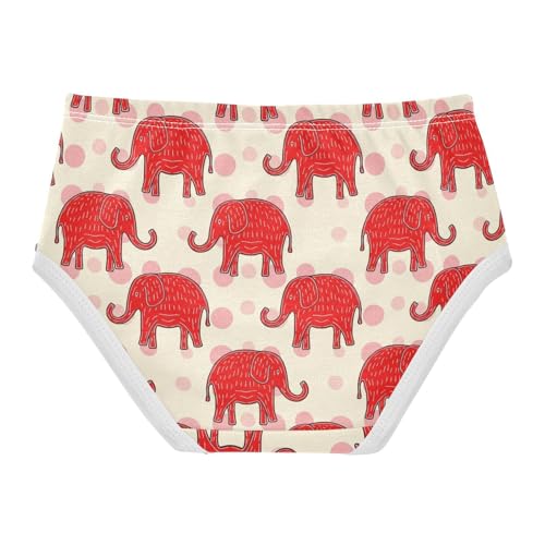 Joisal Stylish Toddler Girls Underwear 2t Cotton Cute Panties Girl Simple Red Elephant Light Beige Kids Briefs Undies2