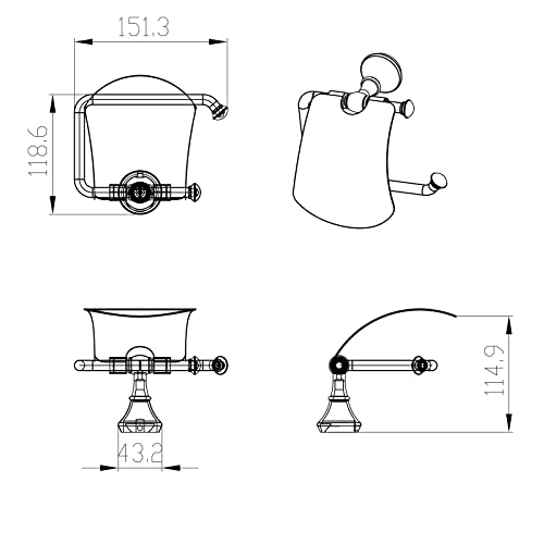 PaulGurkes Handtuchhaken Retro Nostalgie Kleiderhaken Bad-Accessoires Landhausstil WC-Bürste WC-Papierhalter Seifenschale, FORTUNA-Accessoires:WC-Papierhalter