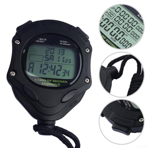 Minuteur numérique de sport avec 100 tours de mémoire, métronome pour athlètes et matchs de football, chronomètre pour entraîneur de course à pied pour compteur de tours de natation et entraînement à – vue 3