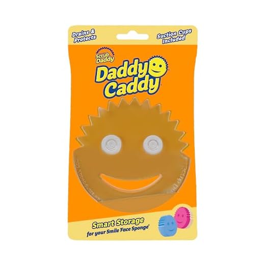 Scrub Daddy Sponge Holder - Daddy Caddy - Suction Sponge Holder for Smiley Face Sponge , Non-Slip Suction Cups, Sink Organizer for Kitchen and Bathroom, Self Draining, Dishwasher Safe - 1ct