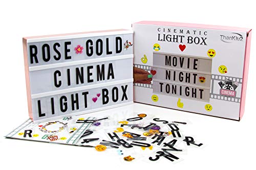 Cinema Light Box with Letters (Metallic Rose Gold)- 252 Letters, Numbers, Symbols
