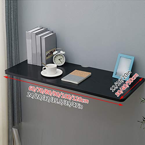 Bureau d'ordinateur multifonction mural rabattable en bois naturel - 3
