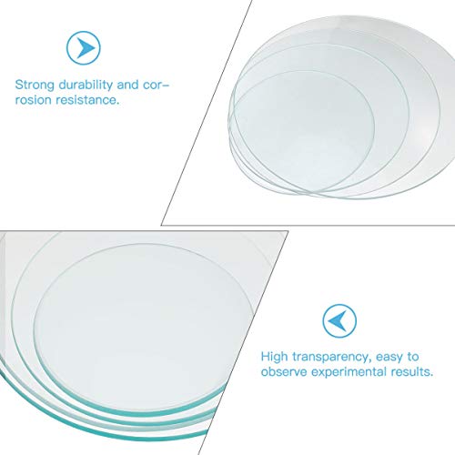 Baluue 4Pcs Watch Glass Beaker Cover Laboratory High Temperature Resistant Plain Watch Glass Equipment For Chemistry 60Mm 75Mm 90Mm 100Mm (Transparent) #TOP2